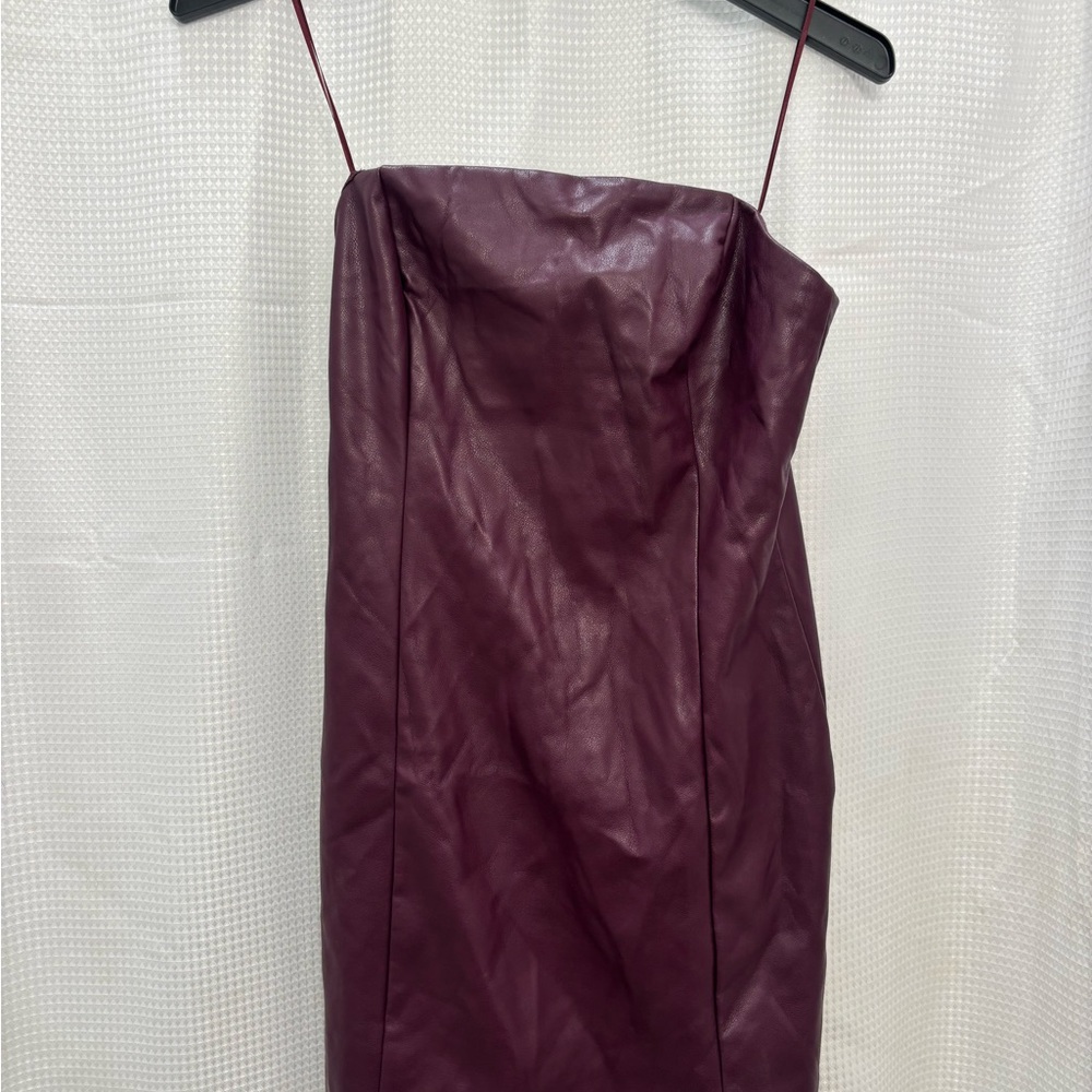 Garage Strapless Dress in Deep Burgundy